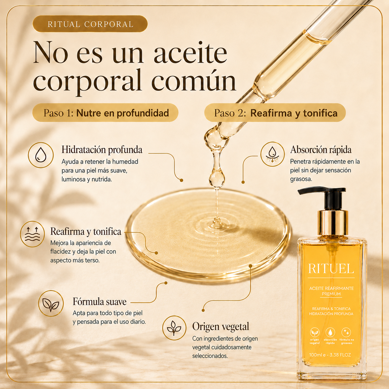 Aceite Corporal | Hidratación y Firmeza Sin Acabado Graso