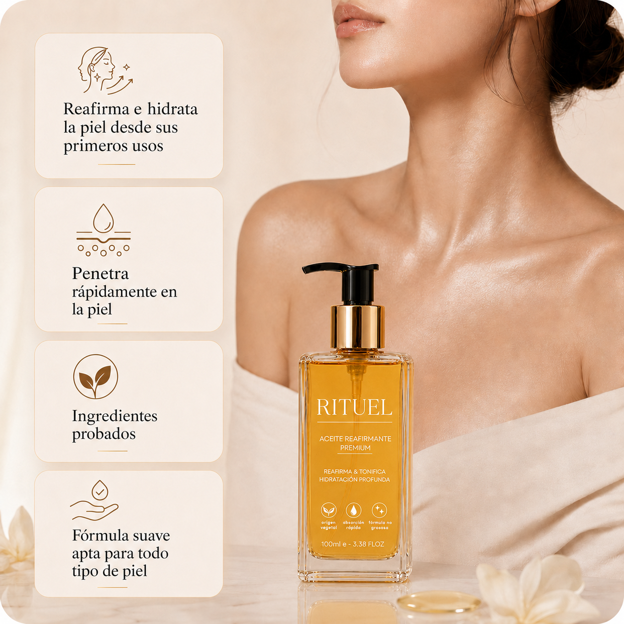 Aceite Corporal | Hidratación y Firmeza Sin Acabado Graso